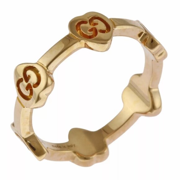 GUCCI Ring US 4 EU47 K18 Pink Gold Heart Icon used - Picture 1 of 7